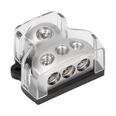 3?Way Power Distribution Block Audio Fuse Holder Distributor Connecting Block for CarsBlack Base