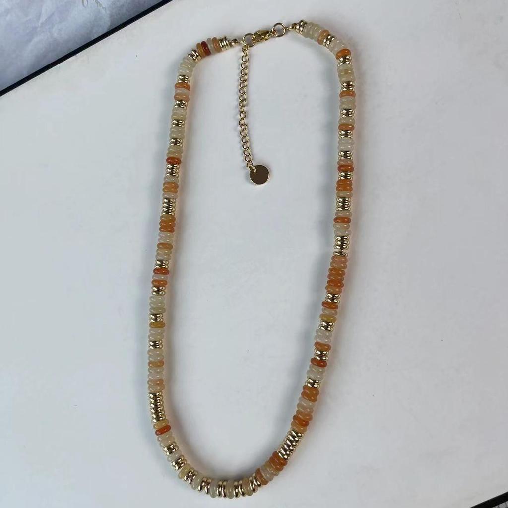 Colorful Semi-Precious Stone Beaded Necklace - Handmade Vintage Clavicle Chain with Optional Multi-Color Design