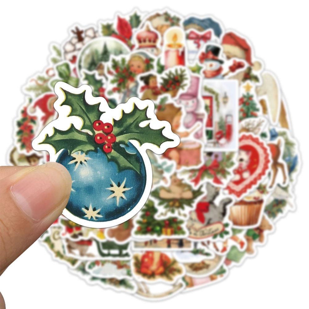 10/30/50PCS Cartoon Cute Romantic Christmas Stickers Retro DIY Scrapbook Laptop Waterproof Aesthetic Decoration Decals Toys