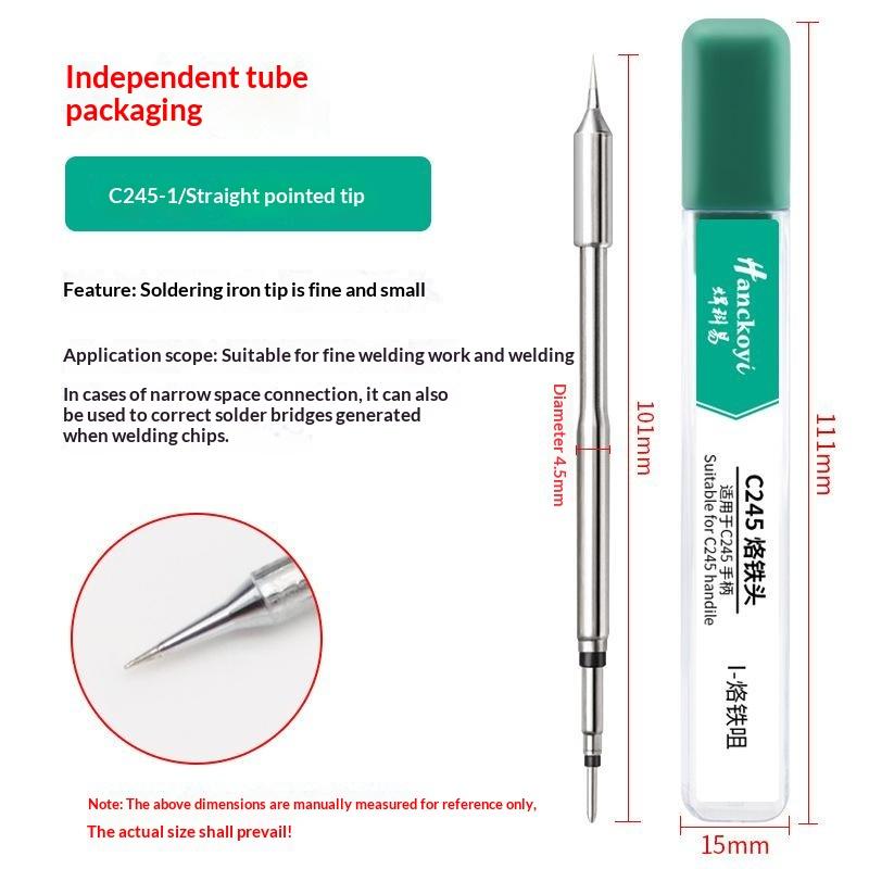 C210 C245 Soldering Iron Tip Universal T245 Handle Suitable for Soldering Station Mobile Phone Motherboard Repair Professional Tools