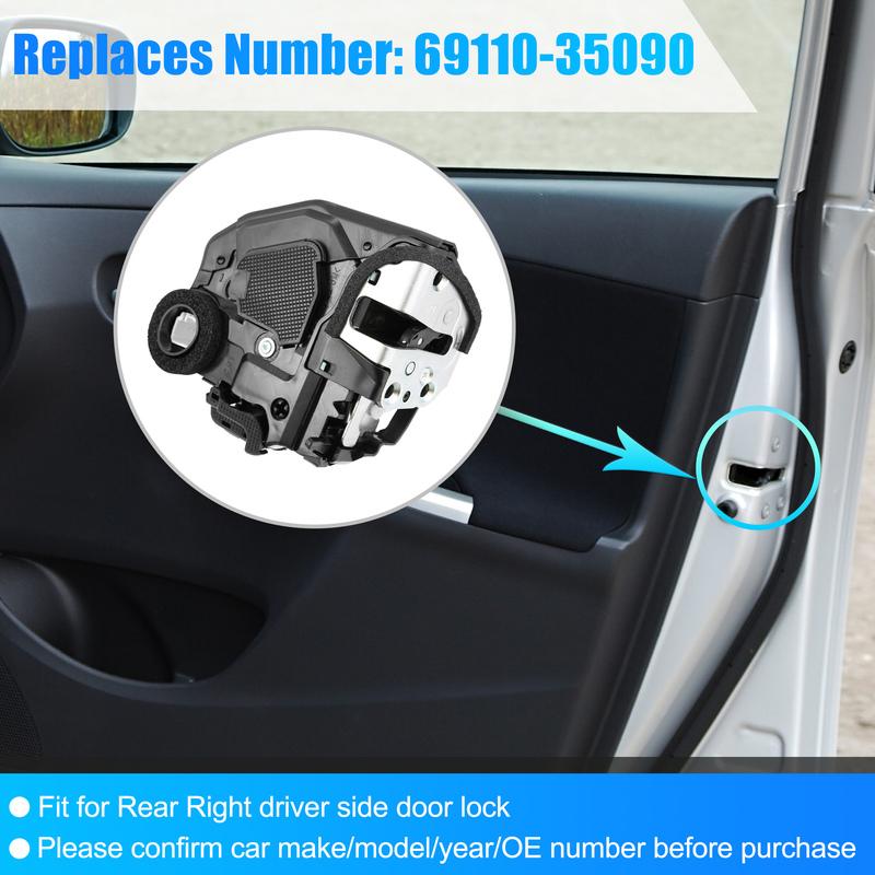 Motoforti Rear Right Door Lock Actuator for Lexus GS350 2013- for Toyota Highlander 2008-2014 6905006100 6905033120