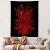 "Red Viking Mask with Fire Motif Design" Patterned Tapestry Home Decor, Suitable for Bedroom and Living Room, Gift