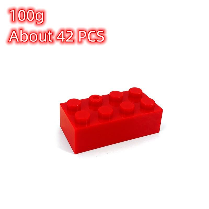 Bulk Building Block Set Block Bricks In Bulk 100g 42pcs 4*2dots 16 Colors Compatible Children s toys DIY Assembly Christmas Gift Present Unisex красный