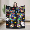 Funny Italian Brainrot Meme  Six Seven Birthday Blanket Soft Plush Throw for Sofa Bed Flannel Blanket Gift for Girls
