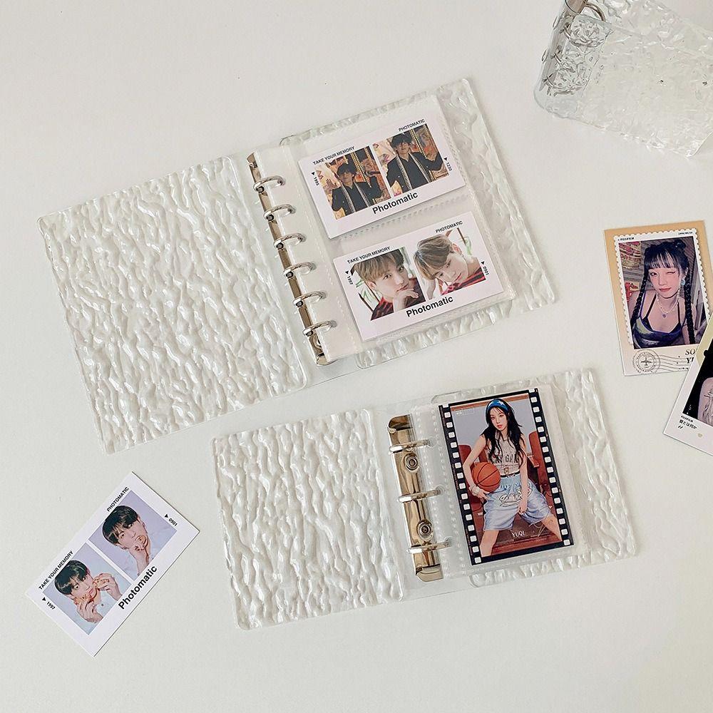 Acryl Fotoalbum Loseblatt Wasserwellen-Design Fotokartenhalter A5/A7/A8 Idol-Karten-Organizer Fotokarten-Sammlung