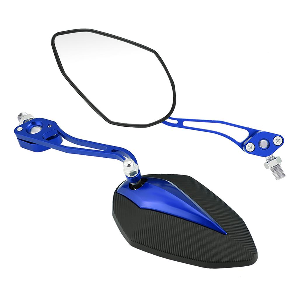 Pair 8mm 10mm Universal Motorbike Motorcycle Rearview Mirror Rear View Side Mirrors Blue