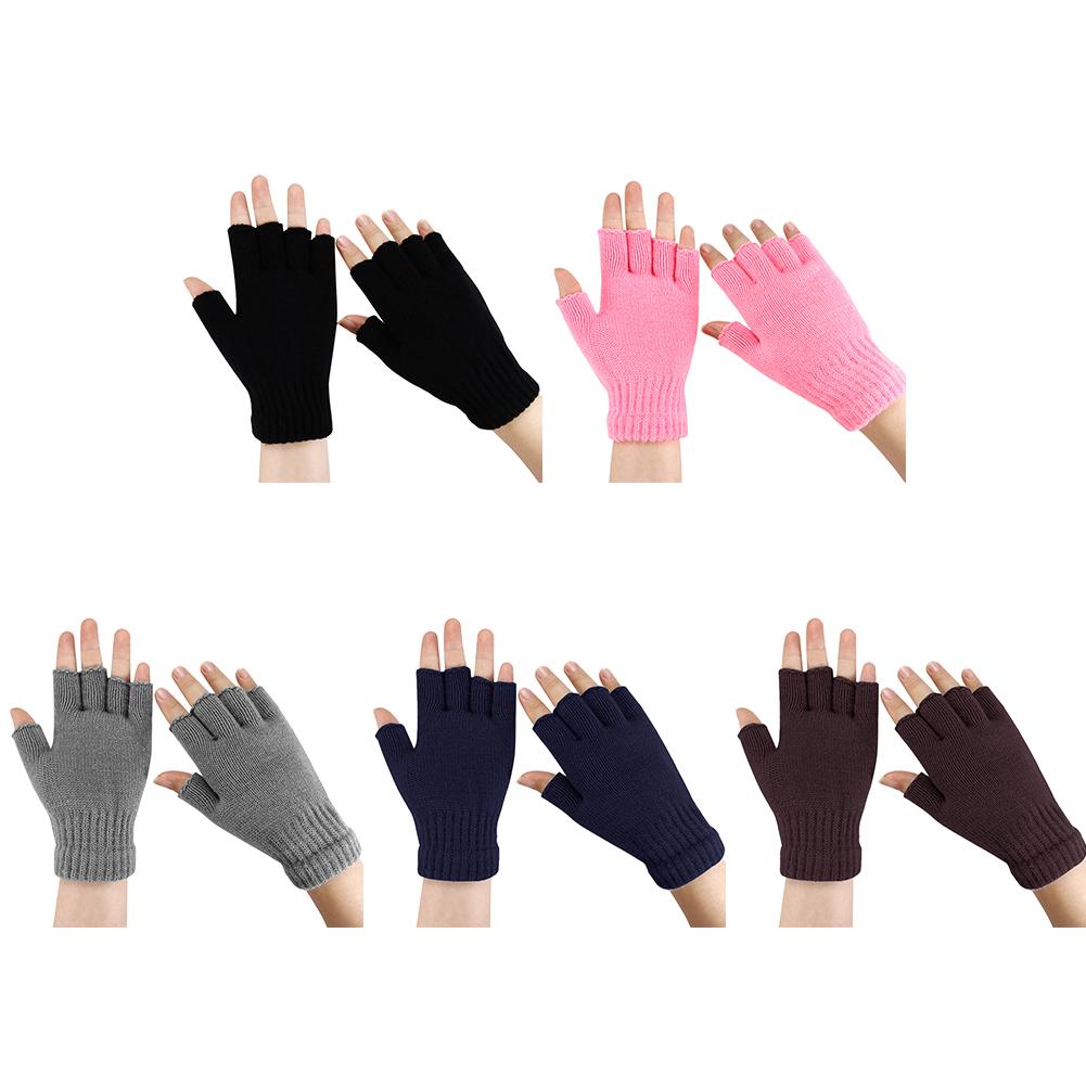 Women Men Electric Heating Gloves Winter Warm USB Heated Gloves Fingerless 5V Rechargable for Sports Skiing for Running Cycling