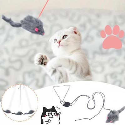 Corde à gratter pour chat, souris suspendue, jouet rétractable pour chat, porte suspendue, corde à gratter rétractable, jouet pour animaux de compagnie