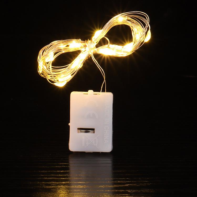 

LED Flower String Lights: Colorful Copper Wire Christmas Tree Decoration with Small Battery Box 0.5m