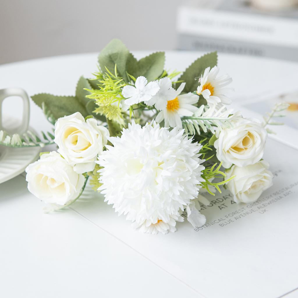 1/3PCS Artificial Flowers Wedding Home Room Decoration Bridal Bouquet Garden Fake Silk Roses Hydrangeas Vase Diy Gift Party Yard