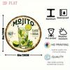 Vintage plechová cedule Mojito koktejl, kulatá, rustikální dekorace na stěnu