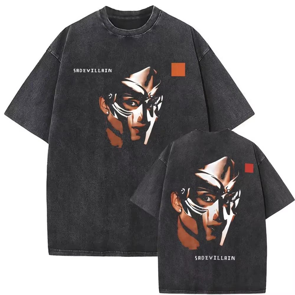 

Washed Vintage Rapper Mf Doom MM FOOD Graphic Print Tshirt Men Women Hip Hop Fashion T-shirts Male Casual 3XL