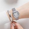 Orologi da polso al quarzo da donna di lusso con cinturino in lega d'oro, orologi quadrati alla moda, orologi da polso da donna con scala romana