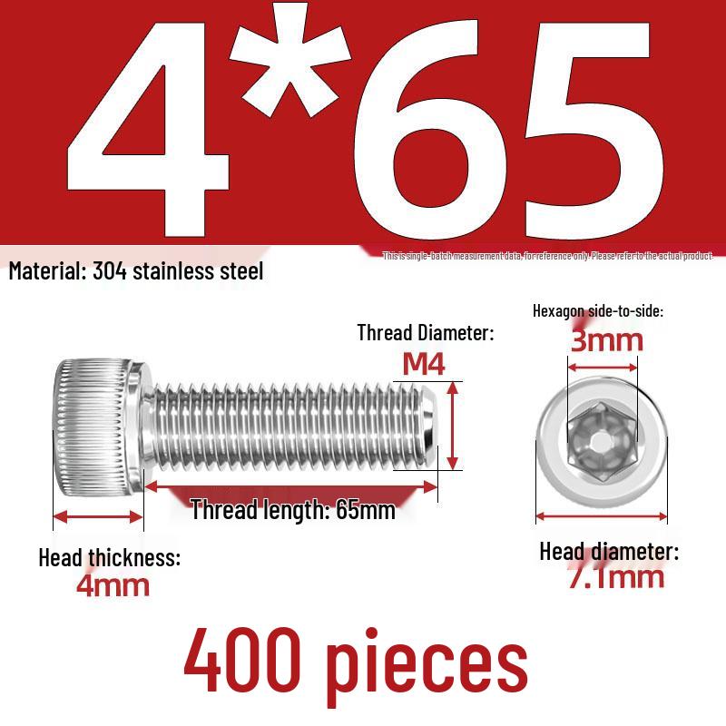304 Stainless Steel Hex Socket Head Cap Screws, M2-M10, Extended Length