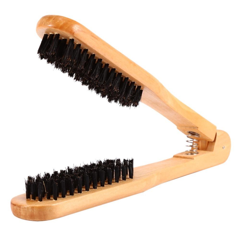 Anti-Static Hairdressing Comb Double Sided Wooden Hair Straightening Brush Home Salon