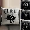 The Cure Rockband Kissenbezug Natürlicher Leinen Bio-Stoff Doppelseitiger Druck Sofa Heimdekoration Geschenk Kissenhülle