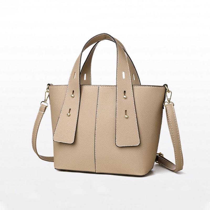 Luxury PU Leather Tote Bag Female High Quality Solid Color Bucket Handbag Women Brand Shoulder Crossbody Bags CLE