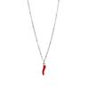 Colorful Enamel Chili Pendant Necklace with Stainless Steel Chain