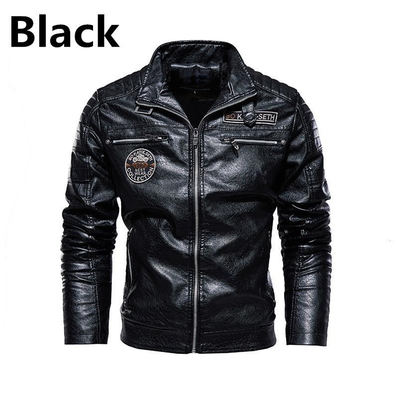 Motorcycle Style Winter Autumn Men High Quality Plus Velvet Thickening Warm Leather Jacket Male Business Fashion Coat Casual PU Leather Jacket