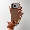 Polka Dot Silicone Star Strap Lanyard Phone Case For iPhone 17 16 15 14 13 12 11 Pro MAX For IPhone 15 16 17 Pro Max Soft Cover