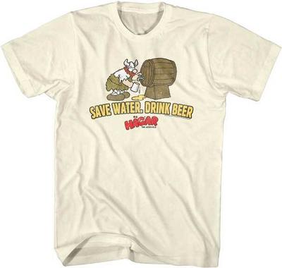 Hagar The Horrible Save Water Drink Beer Party Animal 1970's Comic Men's T Shirt Unisex T-Shirt