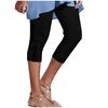 Damen Sommer Spitze Hohe Taille Einfarbige Capri Leggings für den Alltag, Europäisch Amerikanische Mode Dehnbar Basic Hose