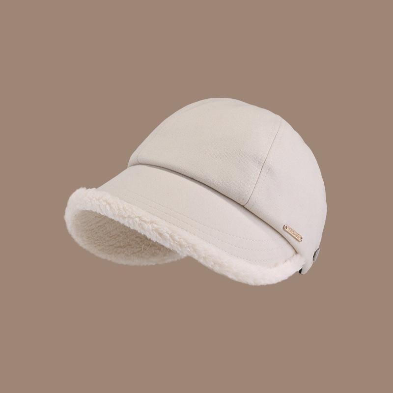 Custom Logo for Unisex Fisherman Sheep Wool Hats Adjustable Baseball Cap Outdoor Warm Double-sided Fluffy