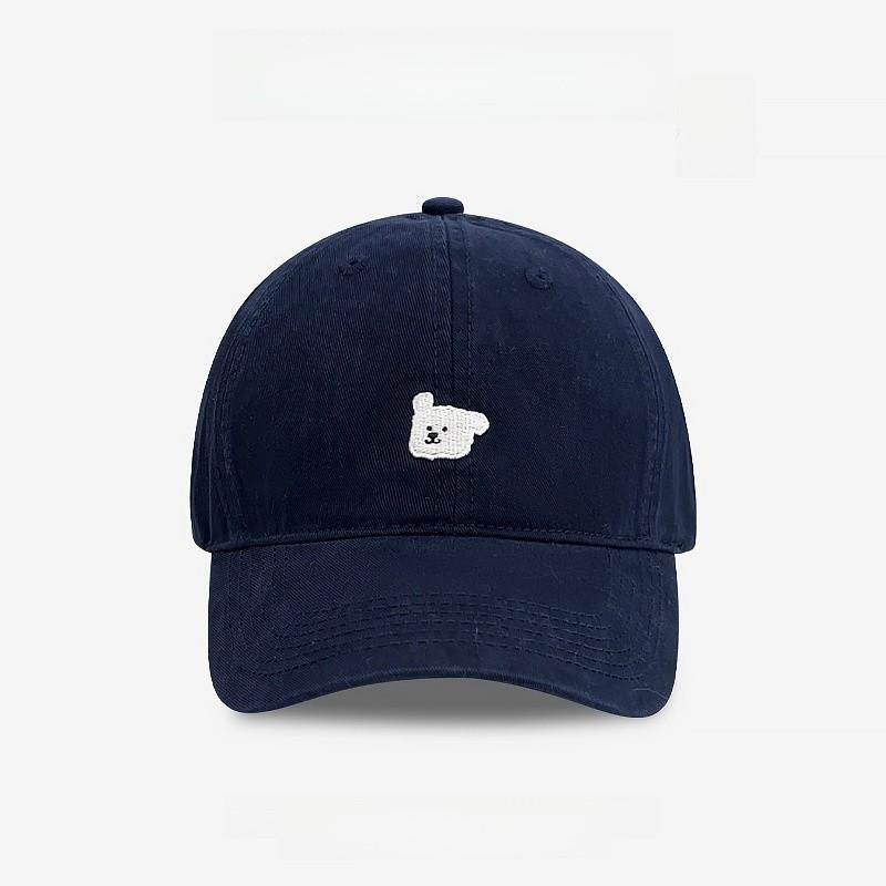 Embroidered Dog Baseball Cap With Short Brim For Casual Spring Wear