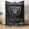 Name Custom Las Vegas Raiders Logo Print Flannel Blanket High Quality Warm Comfortable Cover for All Seasons Perfect for Gifts Home Decor