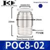 Micro Pneumatic Quick Connector with Internal Hex Thread: POC3/4/6/8-M3/M5/01/02