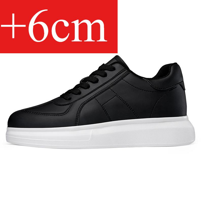 Chaussures à plateforme en cuir PU tendance pour hommes 6cm 8cm 10cm Augmentation de la hauteur invisible Baskets blanches Cortex Augmentation de la hauteur Chaussures décontractées