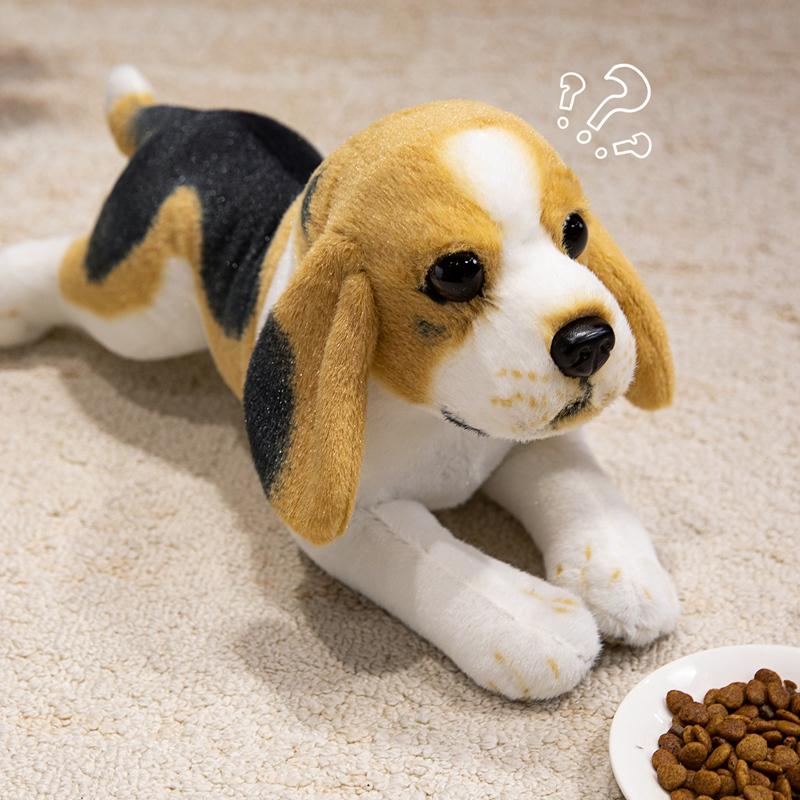 Simulation Beagle Plush Toy Cute Fluffy Cartoon Stuffed Animal Dog Doll Home Decor Gifts For Kids