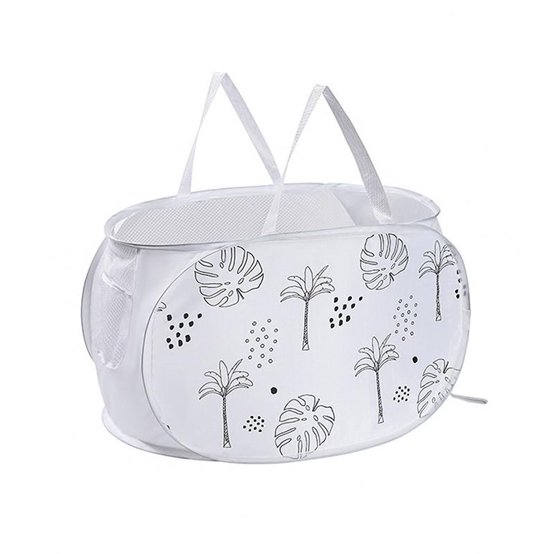 1Pc Cartoon Foldable Laundry Basket Large Capacity Organizer Basket For Household Dirty Clothes Nylon Mesh Bag For Toy Storage