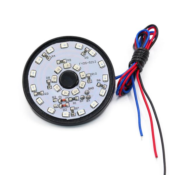 12V 24 LED Car Motorcycle Trailer Amber Round Rear Tail Brake Stop Marker Light Lamp Indicator Fit for Pickups Trucks SUVs RVs