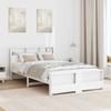 White Bed Frame with Headboard 120 x 190 cm Wood Based Material