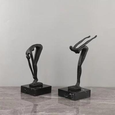 Metal Handicrafts Abstract Golden Man Creative Gymnastics Figure Sculpture Metal Figurine Home Decoration Accessories