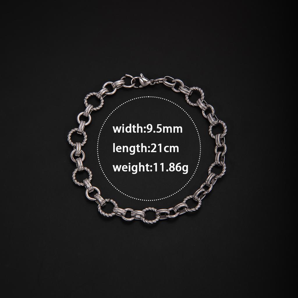 Trend men's and women's simple personalized stainless steel mixed bracelet, European and American ins style Cuban chain fashion trend bracelet chain