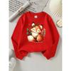 Girls' Soft Round-Neck Sweatshirt - Cute Fox & Leaf Blouse for & Little Girls, Long Sleeve T-Shirt/Suitable for all-Season Casual Wear