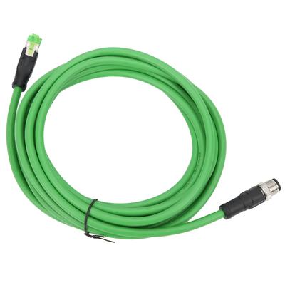 M12 auf RJ45 Industrie-Ethernet-Kabel IP67 Wasserdicht Verbindungsleitung Draht 5m 16.4ft Länge