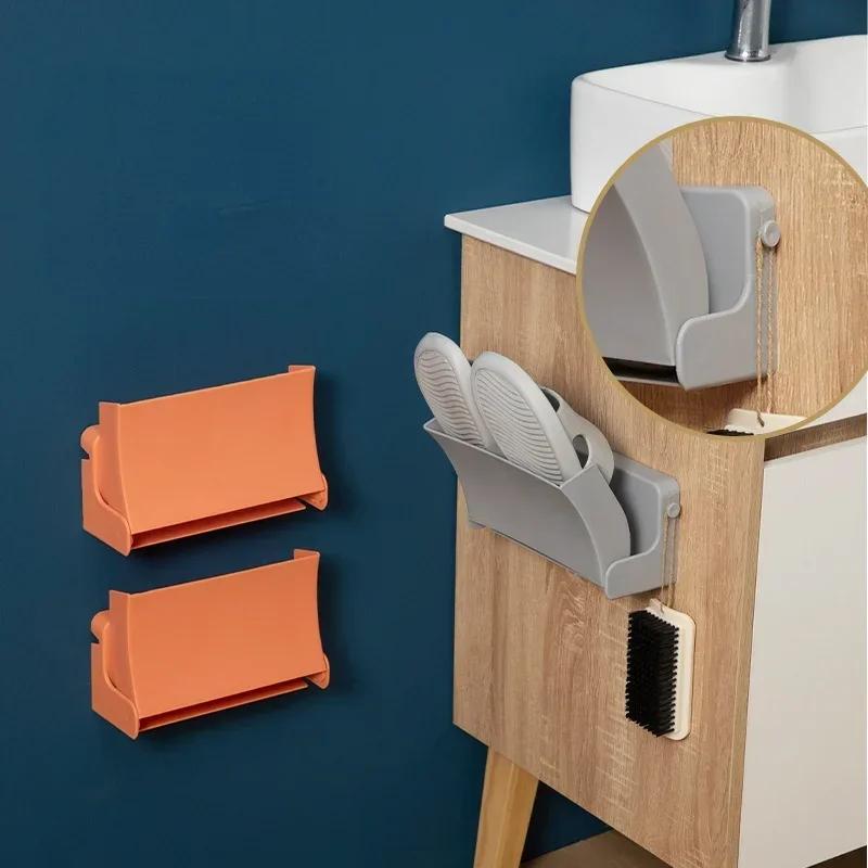 Double-layer Organizer Household Storage Rack Foldable Shoes Rack Wall Mounted Slippers Hanging Shelf Holder Storage Rack