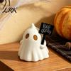 Glowing Halloween Decorations Light Up Ghost Figurine, Cute Small Resin Statue, Spooky Desktop Healing Room Decor Ornament for Table Mantel