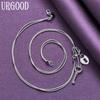 925 Sterling Silver Key Heart Lock Necklace Snake Chain Women's Wedding Fashion Charm Jewelry
