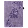 For Samsung Galaxy Tab A11+ Case Butterfly Flower Imprint PU Leather Tablet Cover with Card Slots