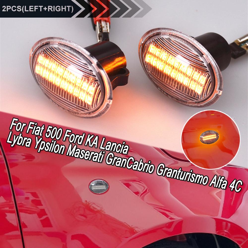 

Upgraded Side Marker LED Turn Signal Light For Fiat 500 Alfa 4C Maserati Granturismo 2007 GranCabrio 2010 Dynamic Crystal
