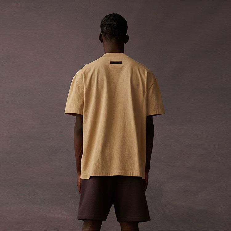 Fear of God Essentials SS Tee With Letter Logo Print Unisex Tops Sand White ESSENTIAL125BT222004F