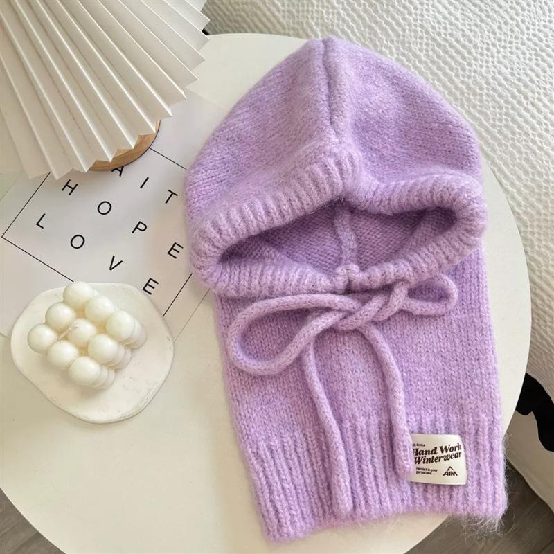 New Wool Blended Scarf Hat for Women October Siege All In One Winter Versatile Wool Knitted Student Scarf for Men