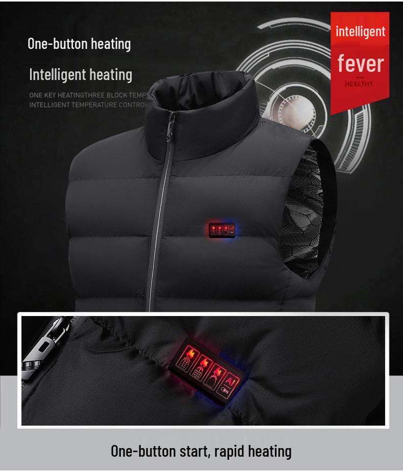 Unisex Smart USB Heated Vest for Motorcycle, Fishing, and More - Cotton-Padded and Ideal for Cold Weather