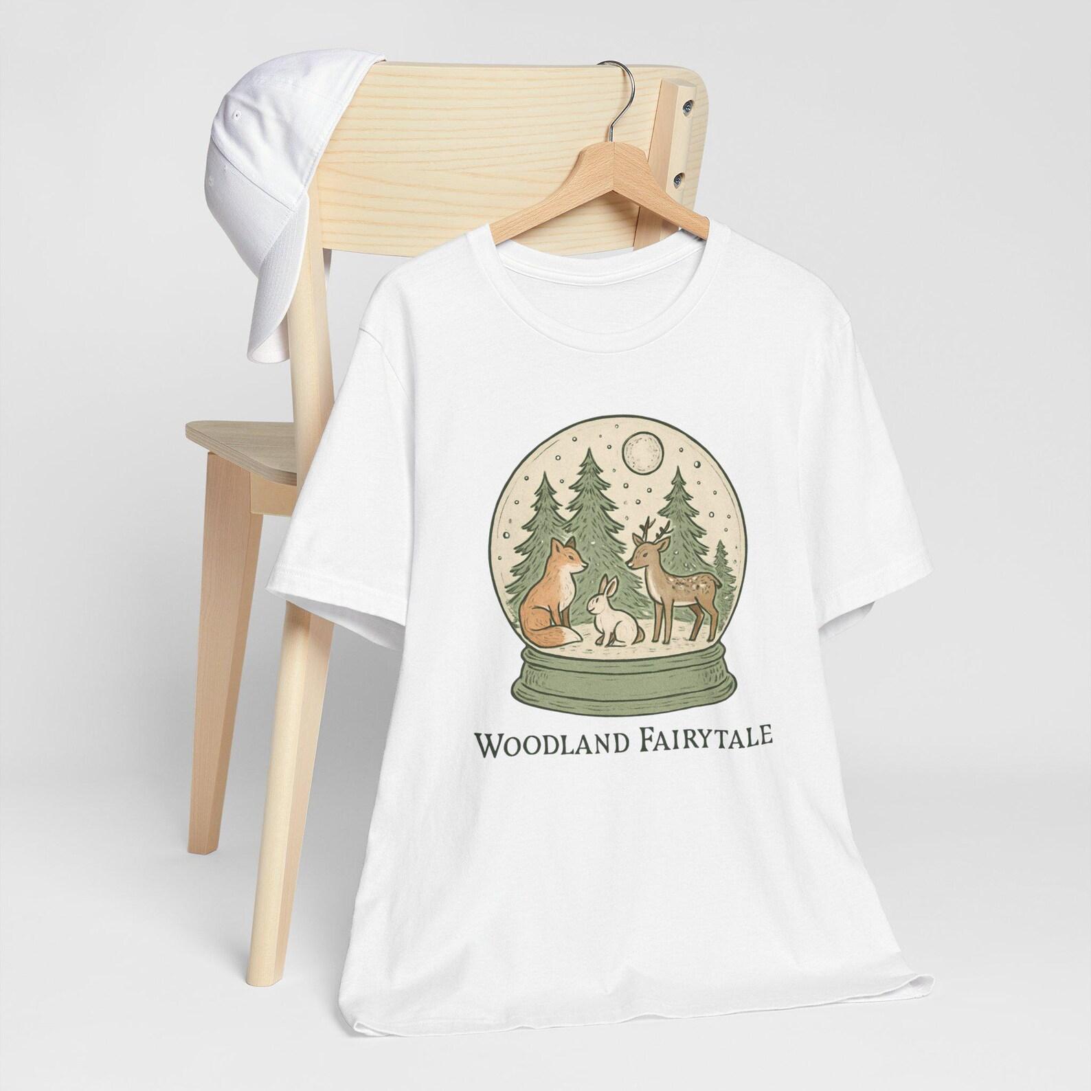 Woodland Fairytale Tee: Unisex Animal Illustration T-Shirt S