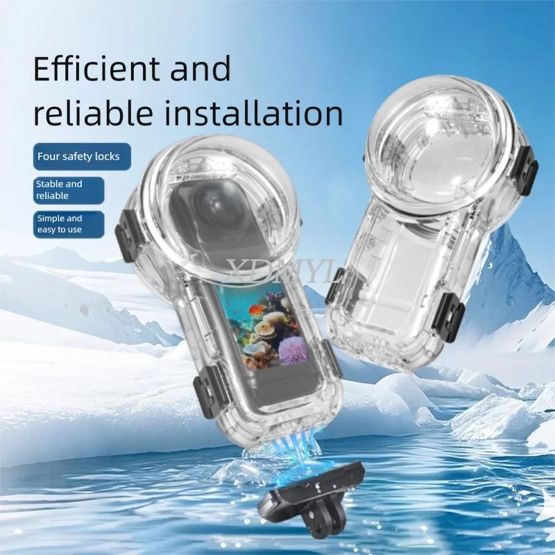 Magnetic Adapter Fully Invisible Waterproof Case For Insta360 X5 Diving Shell Underwater  Protective Shell Camera Accessories
