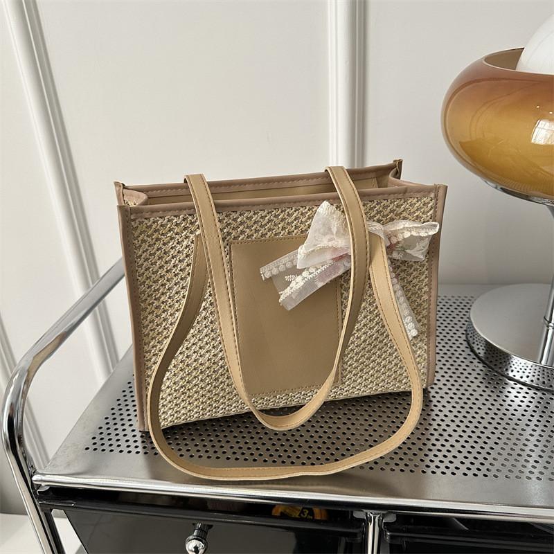 Fashionable Spring Large Tote Bag For Women With Unique Scarf And Soft Texture